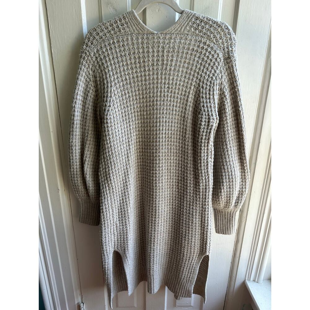 Abercrombie & Fitch Long Open-Front Waffle Knit Cardigan Sweater - Picture 4 of 8